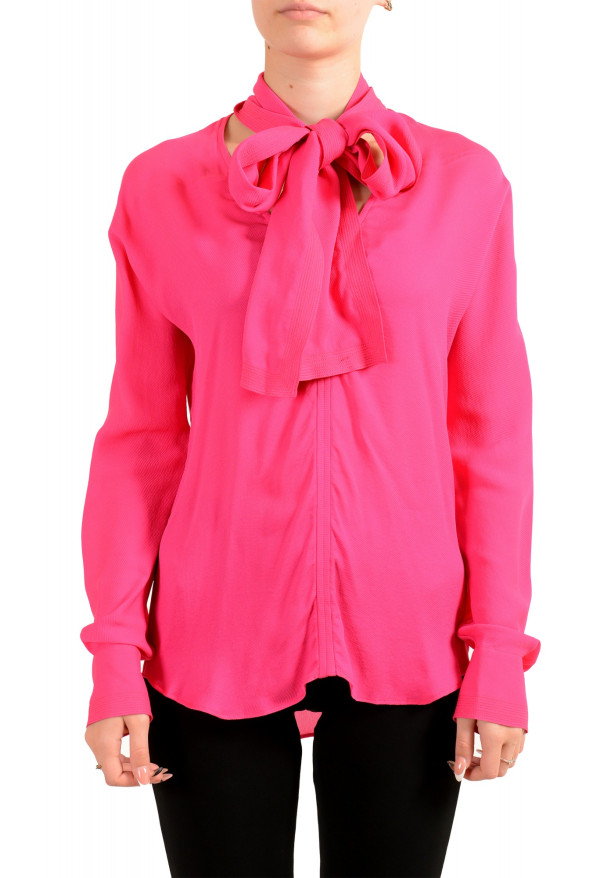 Dsquared2 Women's Pink 100% Silk Long Sleeve Blouse Top 