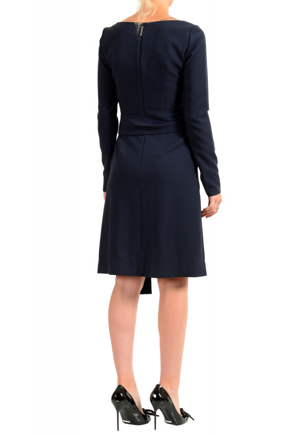 Hugo Boss Women's "Kieroni" Blue Square Neck Belted Long Sleeve Dress: Picture 3