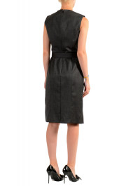 Hugo Boss Women's "Decapolis" Gray 100% Wool Belted Pencil Sleeveless Dress: Picture 3