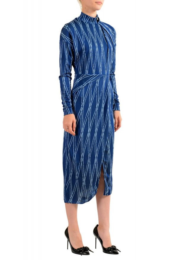 Hugo Boss Women's "Ejarra" Blue Long Sleeve Mock Neck Shift Dress: Picture 2