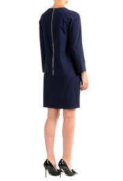 Hugo Boss Women's "Kerla" Navy Blue Frinde Decorated Long Sleeve Shift Dress: Picture 3