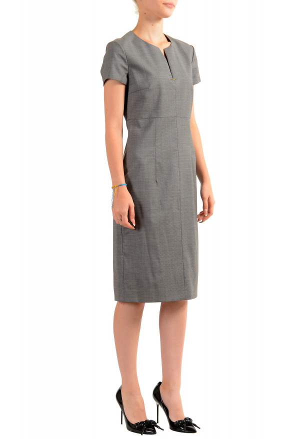 Hugo Boss Women's "Daedalus" Houndstooth 100% Wool Short Sleeve Pencil Dress: Picture 2