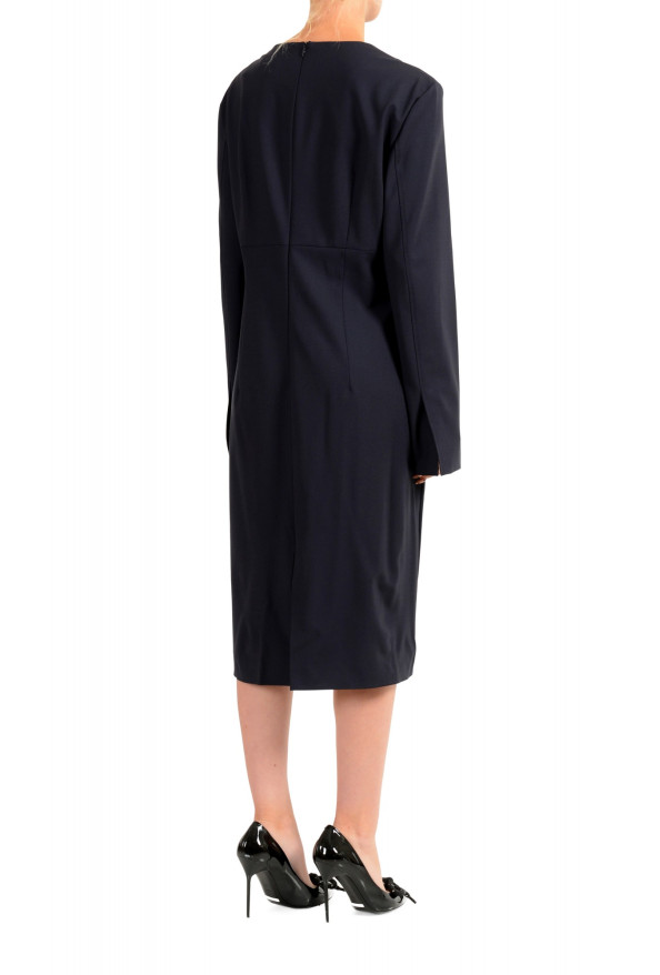 Hugo Boss Women's "Damola" Navy Blue Wool Long Sleeve Pencil Dress: Picture 3