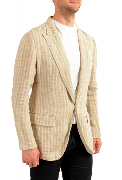 Dolce & Gabbana Men's Beige 100% Linen Striped Blazer: Picture 2