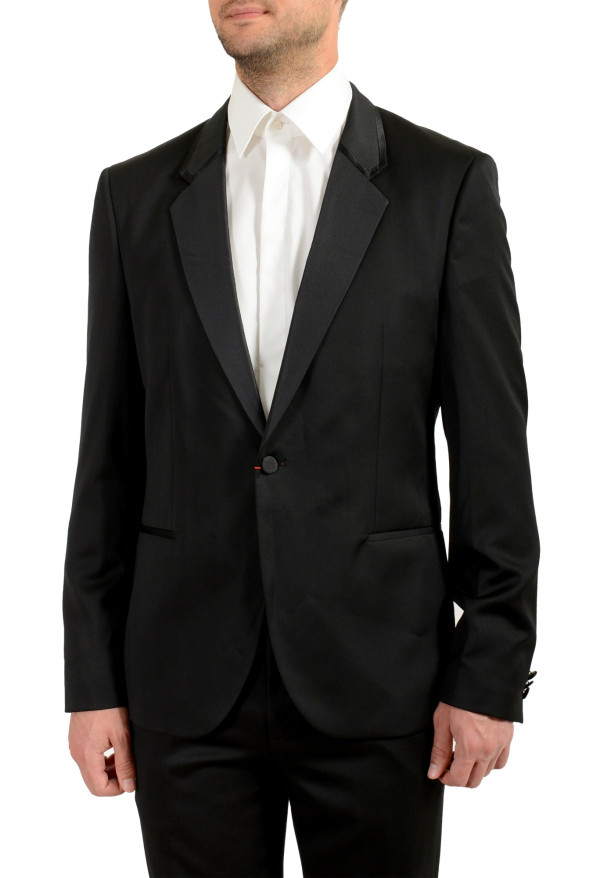 Hugo Boss Men's "Arti/Hesten201E1" Extra Slim Black Tuxedo Wool One Button Suit: Picture 4