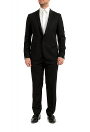 Hugo Boss Men's "Away/Hu-Go-193" Extra Slim Fit Black 100% Wool Two Button Suit