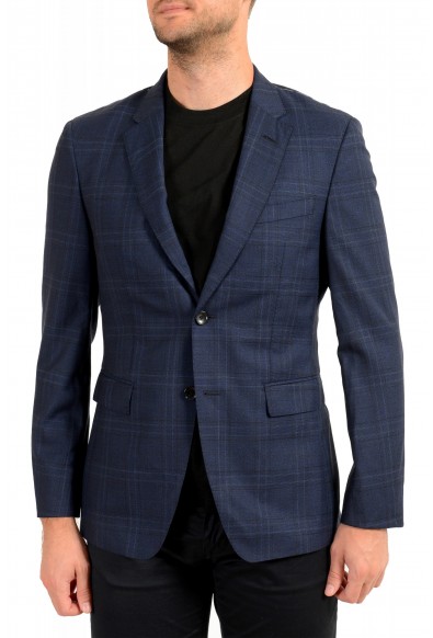 Hugo Boss Men's "T-Rodwin" Blue Plaid 100% Wool Two Button Blazer 
