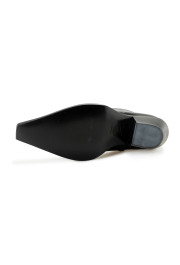 Versace Women's Black Leather Logo Cowboy Boots Shoes: Picture 6