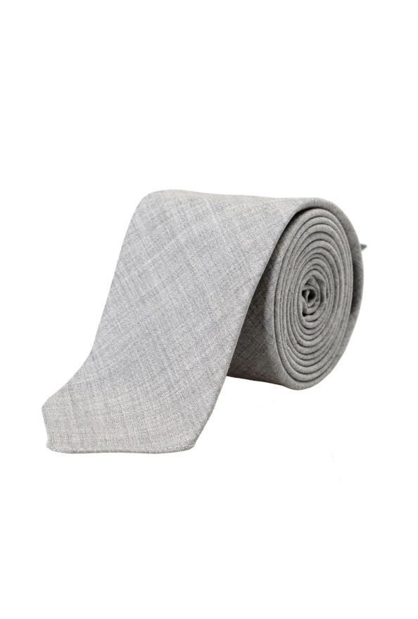 Hugo Boss Men's Solid Gray 100% Wool Tie