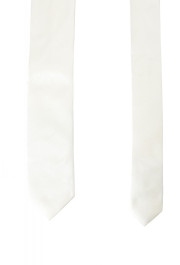 Hugo Boss Men's Solid White 100% Silk Tie: Picture 2