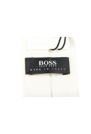 Hugo Boss Men's Solid White 100% Silk Tie: Picture 3