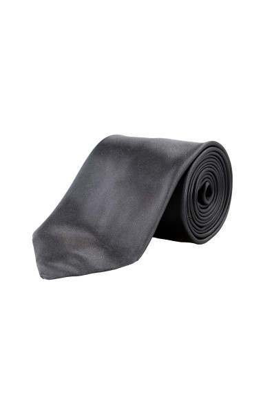 Hugo Boss Men's Solid Dark Gray 100% Silk Tie