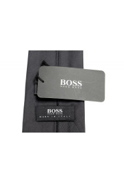 Hugo Boss Men's Solid Dark Gray 100% Silk Tie: Picture 4