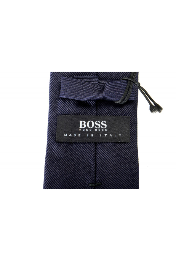 Hugo Boss Men's Navy Blue Striped 100% Silk Tie: Picture 3