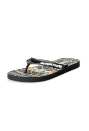 Philipp Plein Black/Multi Rubber Logo Print Flip Flops Shoes: Picture 2