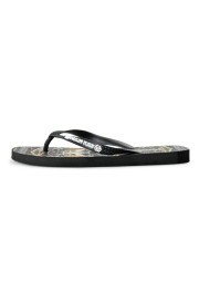 Philipp Plein Black/Multi Rubber Logo Print Flip Flops Shoes: Picture 3