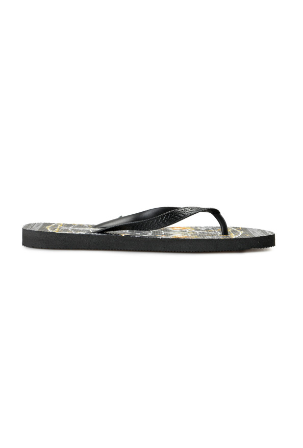 Philipp Plein Black/Multi Rubber Logo Print Flip Flops Shoes: Picture 5