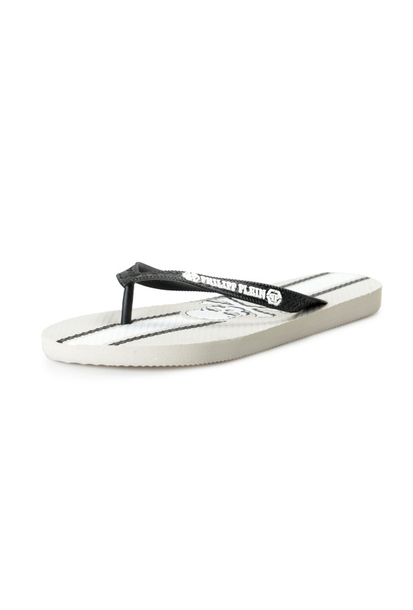 Philipp Plein Grey Rubber Logo Print Flip Flops Shoes: Picture 3