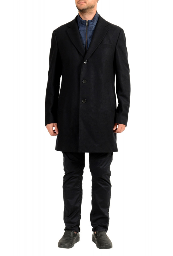 Hugo Boss Men's "Nadim4" Slim Fit Wool Two Tone Button Down Coat