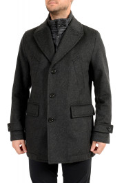 Hugo Boss Men's "Conway2" Charcoal Gray Wool Cashmere Button Down Coat