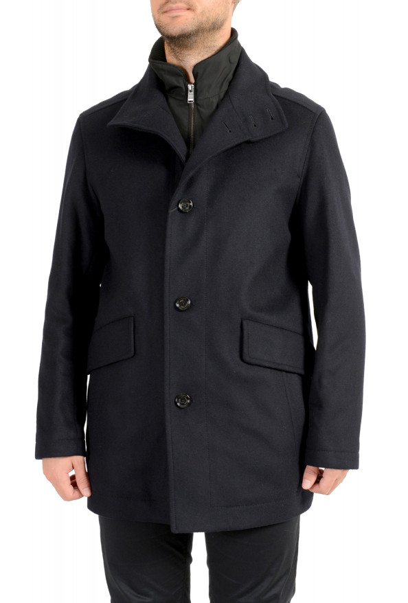 Hugo Boss Men's "Coxtan6" Navy Blue Wool Cashmere Coat 