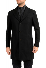 Hugo Boss Men's "Nadim" Slim Fit Black Wool Button Down Coat