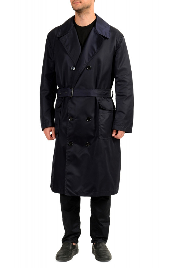 Hugo Boss Men's "Loup" Blue Double Breasted Belted Coat 