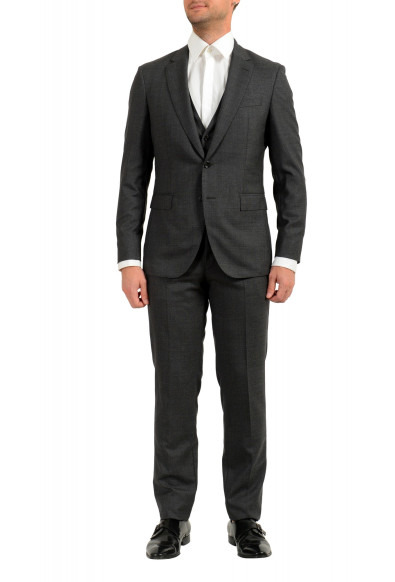 Hugo Boss Men's "FHarverson2Garvin2WE" Gray Slim Fit 100% Wool Three Piece Suit