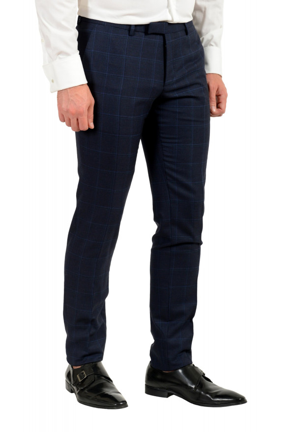 Hugo Boss Men's "T-Rouven/Wain1 WE" Blue Plaid 100% Wool Three Piece Suit: Picture 12