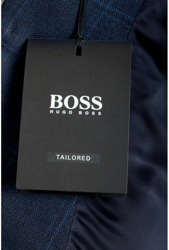 Hugo Boss Men's "T-Rouven/Wain1 WE" Blue Plaid 100% Wool Three Piece Suit: Picture 16