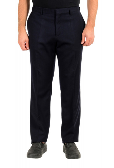 Hugo Boss Men's "Genesis2" Navy Blue 100% Wool Flat Front Dress Pants