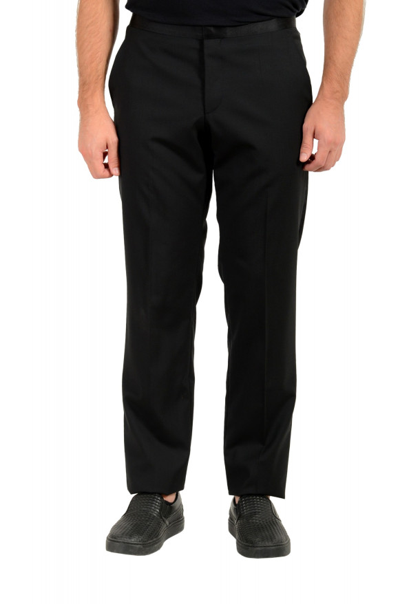 Hugo Boss Men's "C-StuardS" Black Wool Flat Front Dress Tuxedo Pants