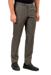 Hugo Boss Men's "Leenon 187375" Gray 100% Wool Flat Front Dress Pants: Picture 2