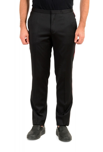 Hugo Boss Men's "Hemins" 100% Wool Black Tuxedo Style Dress Pants