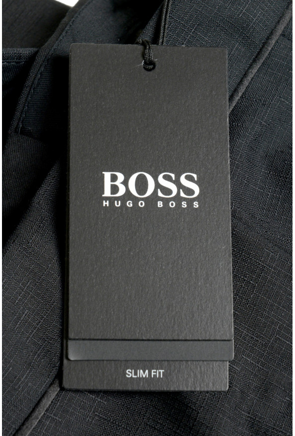 Hugo Boss Men's "Henry1/Glow1" Slim Fit Black 100% Wool Dress Pants : Picture 4