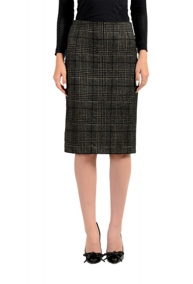Hugo Boss Women's "Vidar" Wool Plaid Pencil Skirt