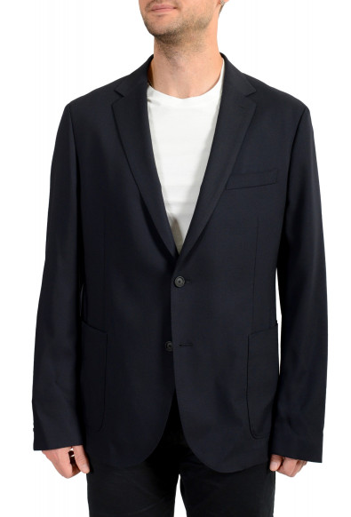 Hugo Boss Men's "Nelven" Blue Slim Fit 100% Wool Two Button Blazer 