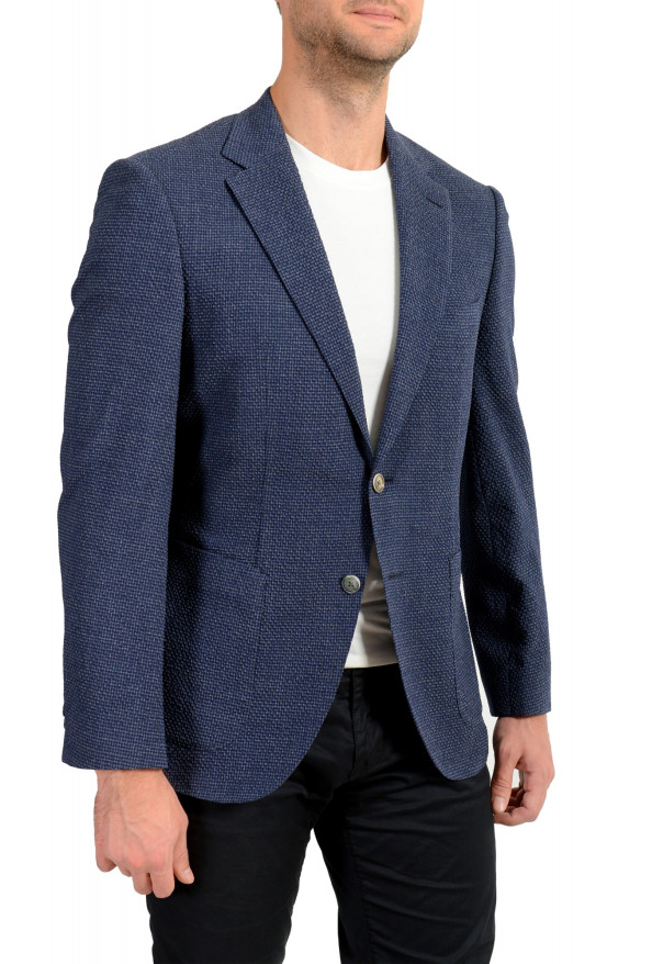 Hugo Boss Men's "Janson6" Regular Fit Blue Plaid Wool Two Button Blazer: Picture 2
