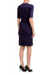 Hugo Boss Women's "Danufa" Bright Purple Wool Short Sleeves Pencil Dress: Picture 3