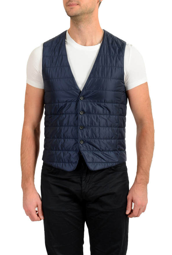 Hugo Boss Men's "Hiwan" Slim Fit Navy Blue Button Down Insulated Vest