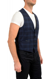 Hugo Boss Men's "Huge6 Weste" Slim Fit Blue Plaid 100% Wool Button Down Vest: Picture 2