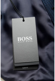 Hugo Boss Men's "Huge6 Weste" Slim Fit Blue Plaid 100% Wool Button Down Vest: Picture 6
