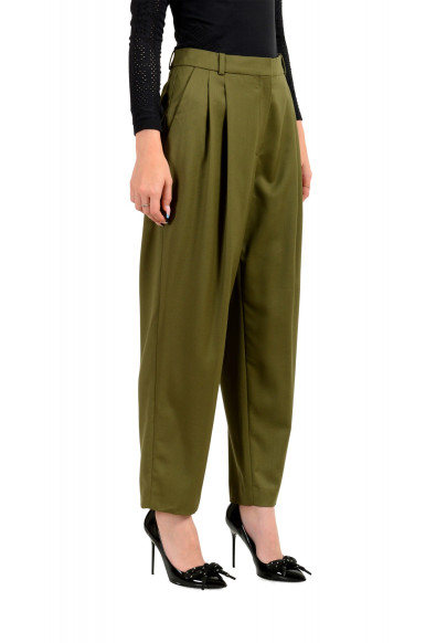 Hugo Boss Women's "Tabamy" Olive Green Wool Straight Leg Pants : Picture 2
