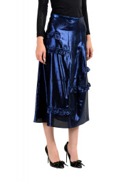 Burberry Women's "MERSE" Sparkle Blue Silk Ruffled A-Line Skirt : Picture 2