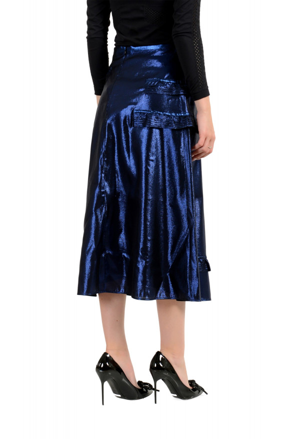 Burberry Women's "MERSE" Sparkle Blue Silk Ruffled A-Line Skirt : Picture 3