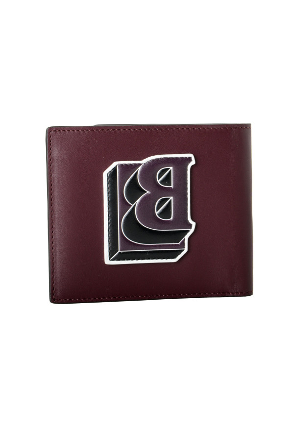Burberry Men's Deep Maroon Logo Print Leather Bifold Wallet: Picture 4