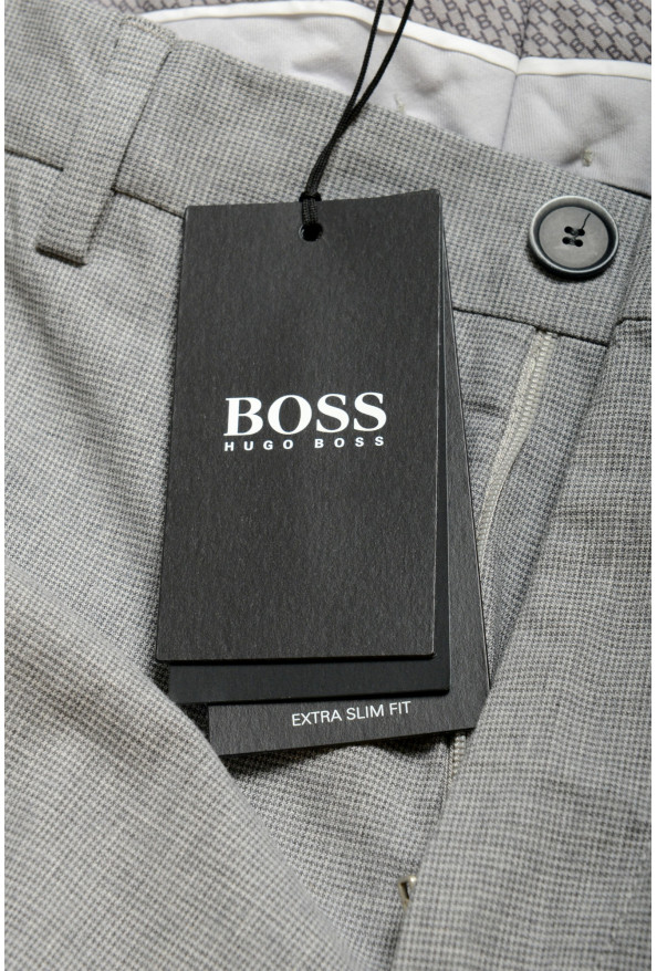 Hugo Boss Men's "Wylson-W" Extra Slim Fit Gray Houndstooth Dress Pants: Picture 4