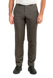 Hugo Boss Men's "Leenon" Gray Flat Front 100% Wool Dress Pants 
