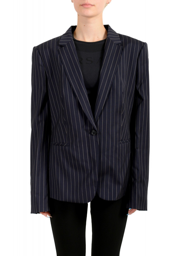 Hugo Boss Women's "Jaxtina2" Striped Wool One Button Down Blazer 