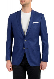 Hugo Boss Men's "Hutsons4" Slim Fit 100% Wool Blue Two Button Blazer